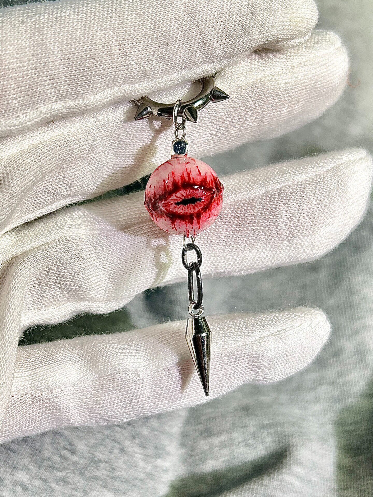 Flesh and Blood | Macabre Body Horror Spike Drop Earrings - Crux Jewelry product image 3