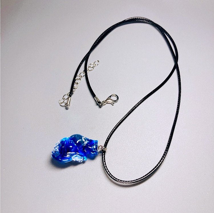 "Frozen Soul" Translucent Blue Heart Necklace - Ice Resin Pendant - Crux Jewelry product image 3
