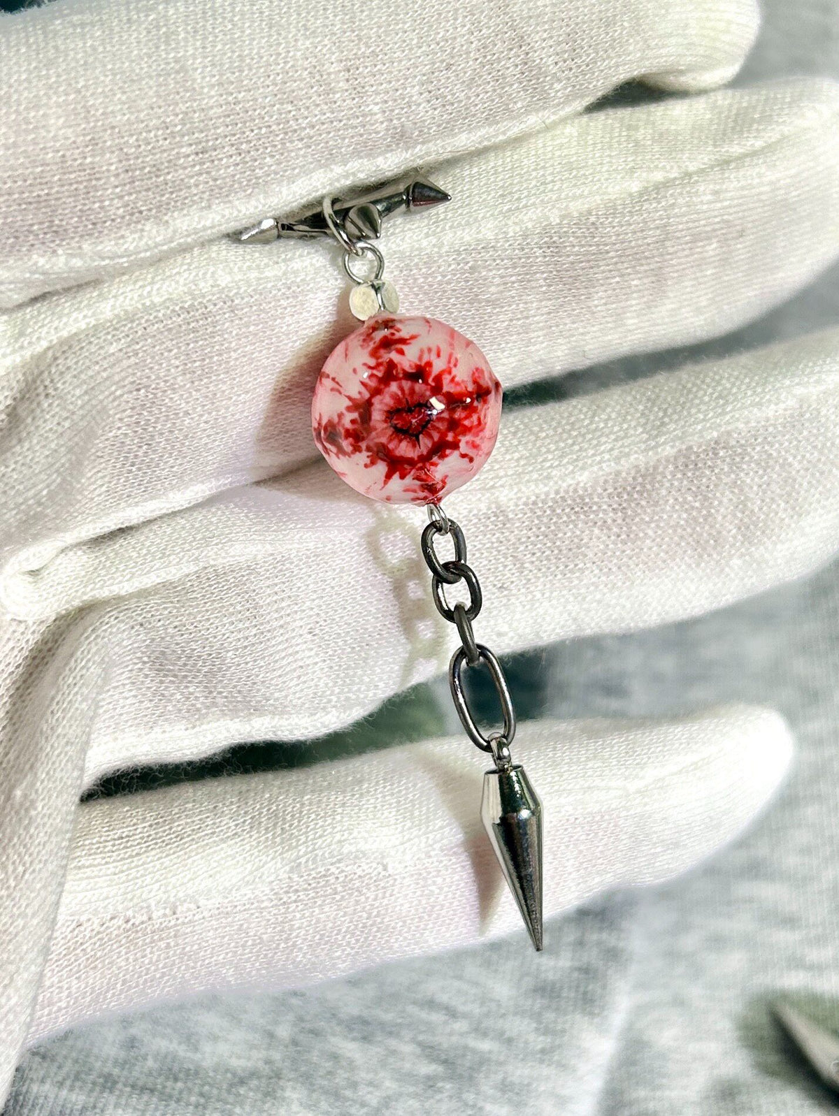 Flesh and Blood | Macabre Body Horror Spike Drop Earrings - Crux Jewelry product image 2
