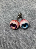 (Bloody Veined Version) Realistic Lifelike Eyeballs | Ear/Tongue/Lip Studs - tongue piercing jewelry 4