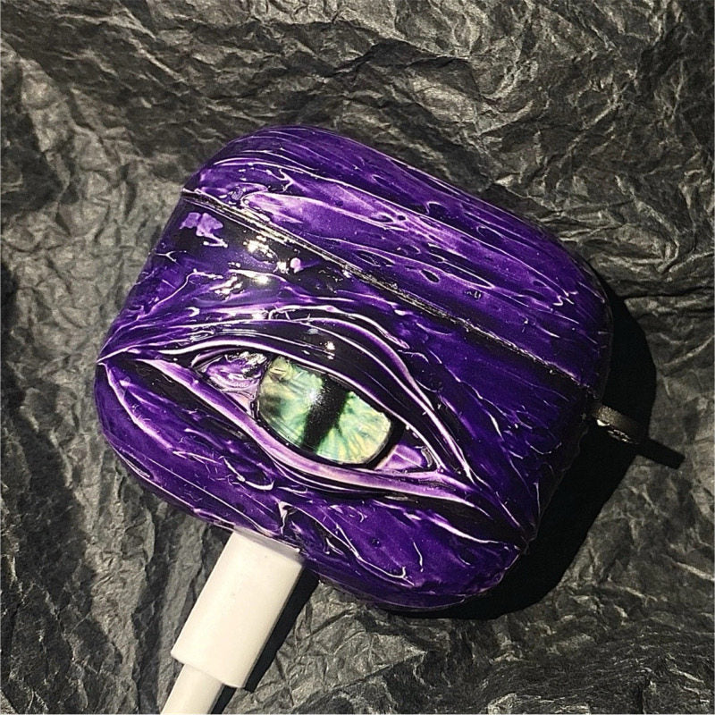 "Pocket Monster" 3D Multi-Eye AirPods Case | Handmade Horror Gore & Glow Texture Cover - Crux Jewelry product image 5