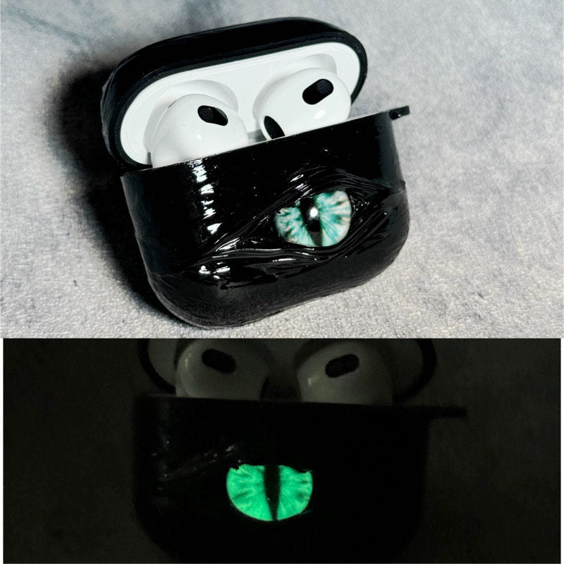 "Pocket Monster" 3D Multi-Eye AirPods Case | Handmade Horror Gore & Glow Texture Cover - Crux Jewelry product image 7