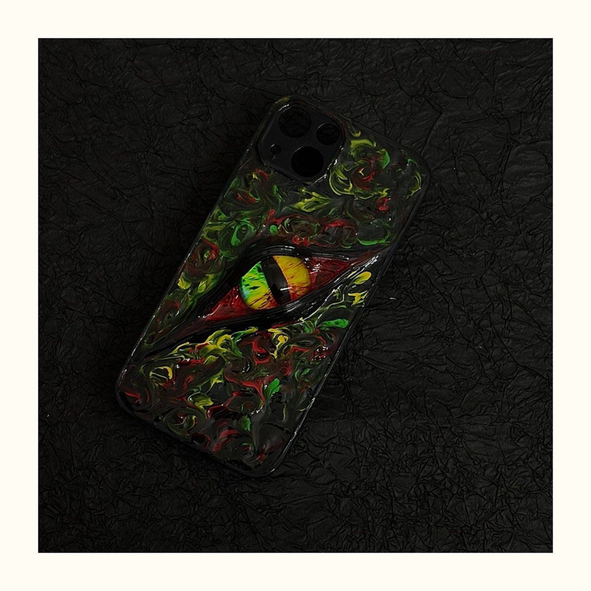 "Elemental Chaos" Marbled Dragon Eye 3D Phone Case | Swirling Texture Resin Cover - Crux Jewelry product image 10