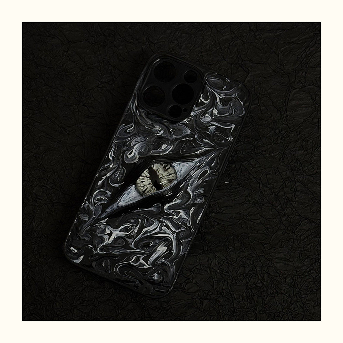 "Elemental Chaos" Marbled Dragon Eye 3D Phone Case | Swirling Texture Resin Cover product image 1