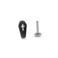 Hallowmas - Gothic Resin Cross Coffin Stainless Steel Ear Studs - Black