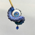 Cthulhu Eye – Heart Detail Octopus Tentacle Earrings in Blue & Pink - Crux Jewelry product image 1