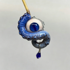 Cthulhu Eye – Vertical Pupil Octopus Tentacle Earrings in Sky & Teal Blue - Crux Jewelry product image 1