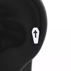 Hallowmas - Gothic Resin Cross Coffin Stainless Steel Ear Studs - Black