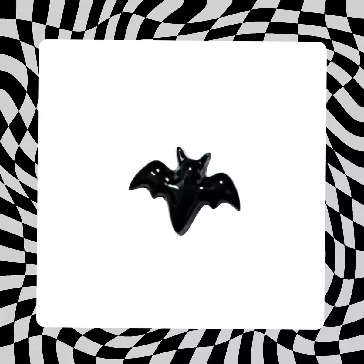 Hallowmas - Dark Gothic Bat Internally Threaded Stainless Steel Lip Ring - Crux Jewelry product image 1