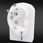 Paws & Purrs - PAIR OF Cat Ear CZ Internally Threaded Titanium Ear Stud - Champagne Gold