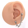 Knotted Bondage Double Hole Stainless Steel Ear Studs - product overview