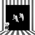 CRUX - PAIR OF White Enamel Fangs Stainless Steel Lip Clip - product overview