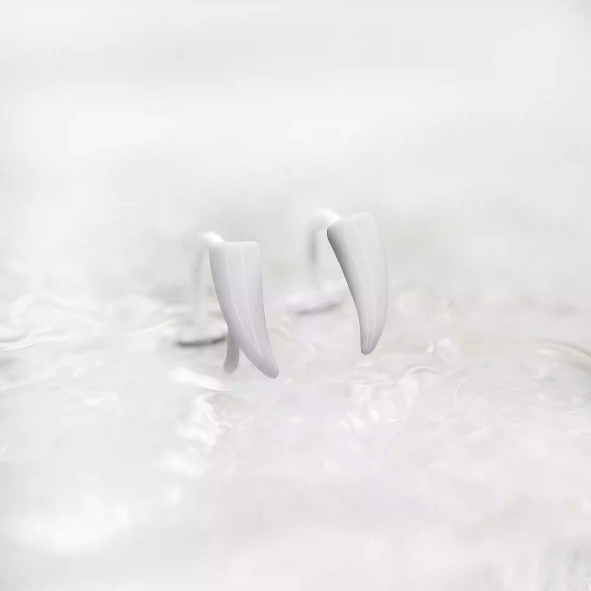 CRUX - PAIR OF White Enamel Fangs Stainless Steel Lip Clip - product image 5