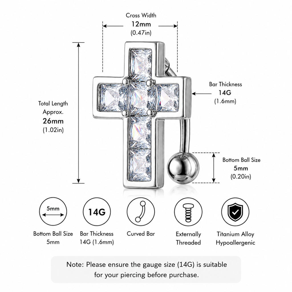 Cross CZ Titanium Hinged Ring