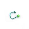16G Opal Spike Titanium U-Ring | Lip Helix Cartilage Ear Stud - Snake Green