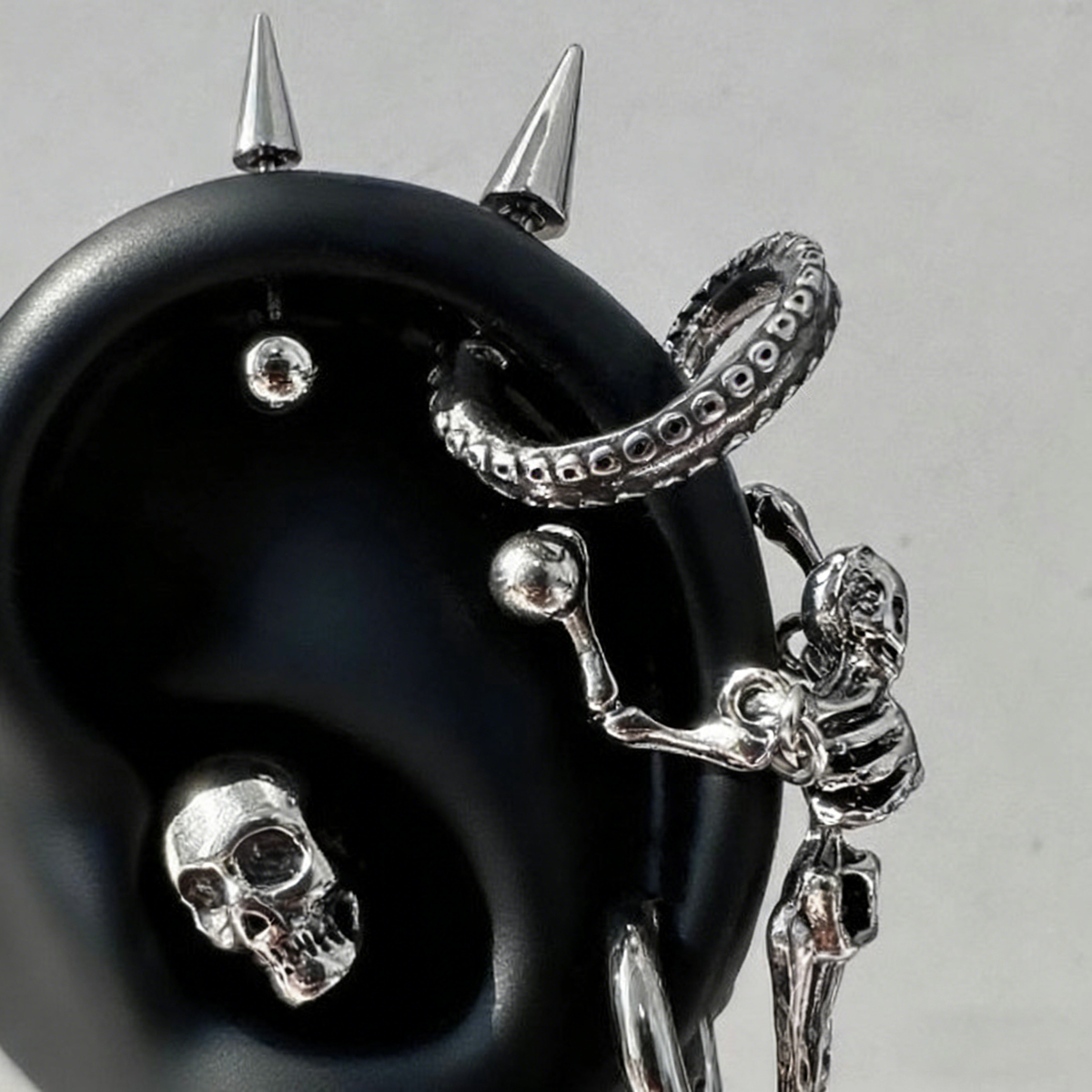 The "Dark Necromancer" Gothic Ear Stack Set - Skulls, Crosses & Tentacle Earrings Sets - ear and cartilage jewelry 2