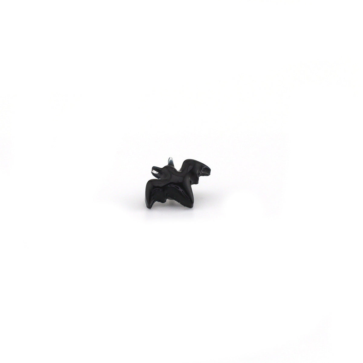 Hallowmas - Dark Gothic Bat Internally Threaded Stainless Steel Lip Ring - product image 4