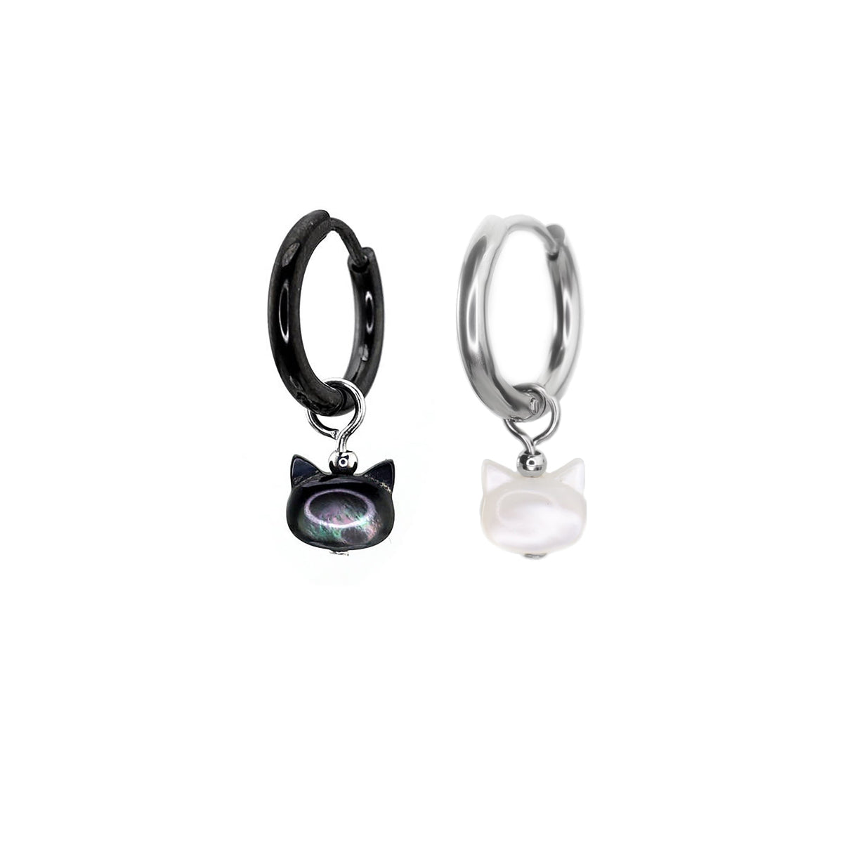 Paws & Purrs - PAIR OF Cute Cat Stainless Steel Earrings - product image 6