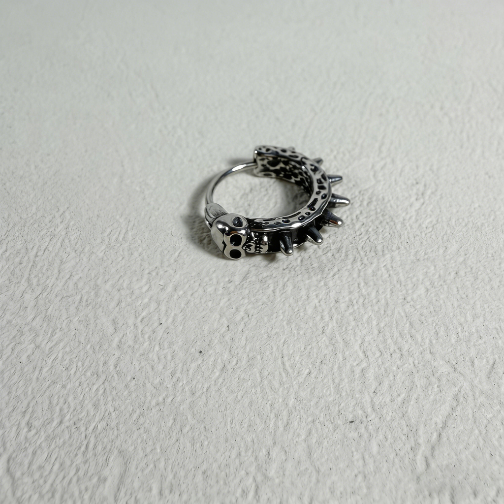 Heavy Metal Skeleton Ear Stack | Rock Hand, Tentacle & Spiked Skull Earrings Set - Crux Jewelry product image 6