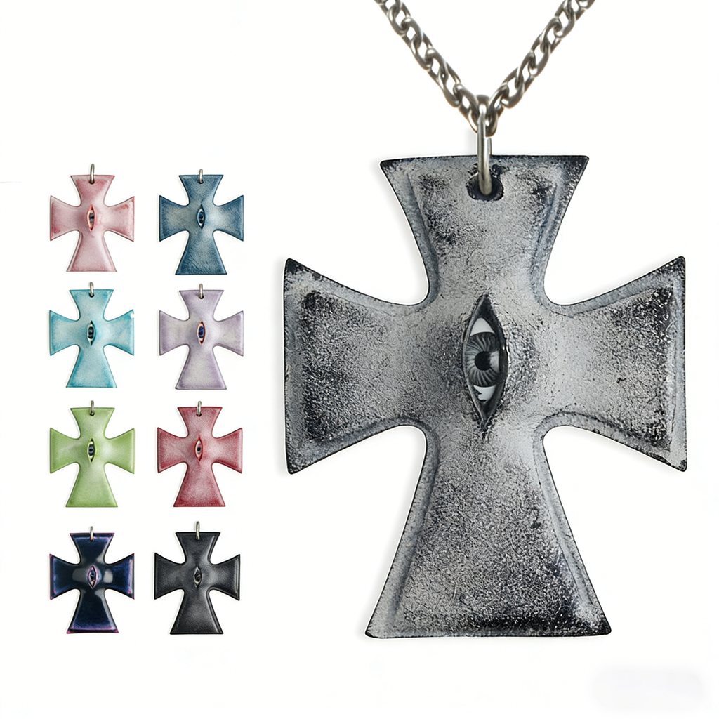 The "Crux" Pendant - Hyper-realistic Eye Cross Necklace | Gothic Occult Jewelry - Crux Jewelry product image 1