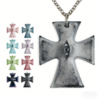 The "Crux" Pendant - Hyper-realistic Eye Cross Necklace | Gothic Occult Jewelry - Crux Jewelry product image 1