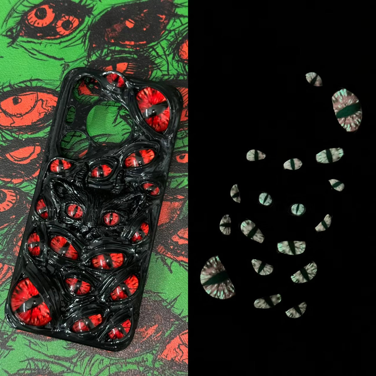 Demon Cat Eye 3D Gothic Phone Case Series Glow-in-the-Dark - Crux Jewelry product image 4