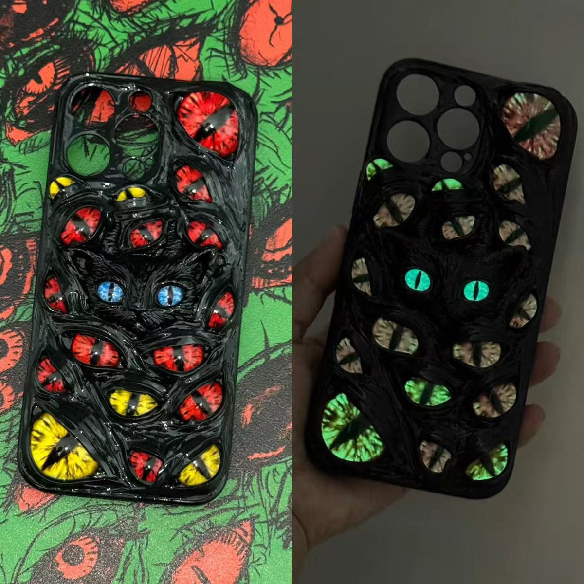 Demon Cat Eye 3D Gothic Phone Case Series Glow-in-the-Dark - Crux Jewelry product image 7
