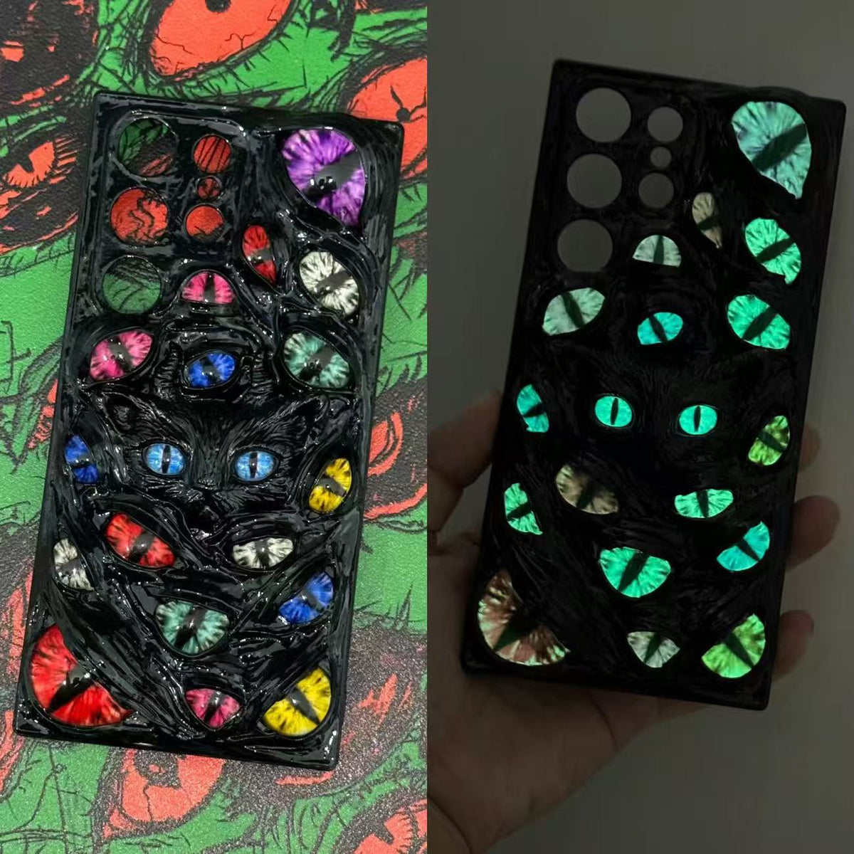 Demon Cat Eye 3D Gothic Phone Case Series Glow-in-the-Dark - Crux Jewelry product image 8