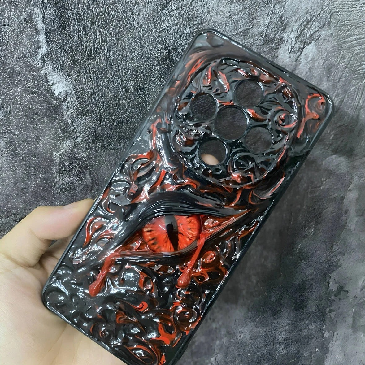 "Blood Tears" Handmade 3D Phone Case | Gothic Horror Weeping Eye Art | Custom Texture... - Crux Jewelry product image 3
