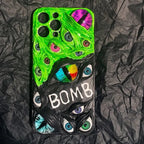 "Graffiti Beast" Custom Name 3D Phone Case | Personalized Hand-Painted Text & Monster Eyes - Crux Jewelry product image 4