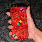 "Prismatic Void" 3D Slime Phone Case | Holographic Dragon Eye & Wet Texture Art - Crux Jewelry product image 5