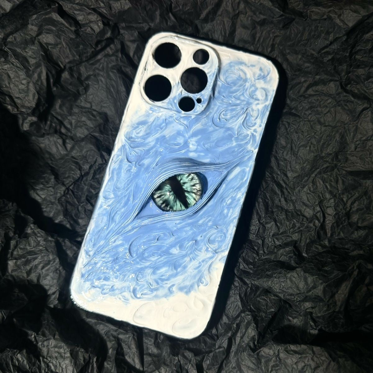 "Elemental Guardians" 3D Dragon Eye Phone Case | Hand-Painted Swirl Texture (Ice,... - Crux Jewelry product image 1