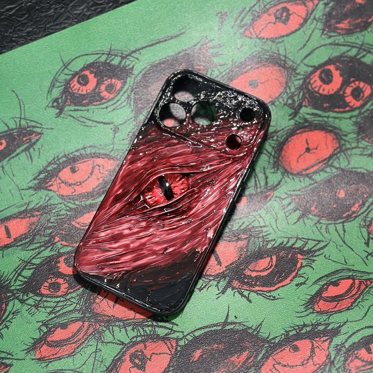 "Elemental Guardians" 3D Dragon Eye Phone Case | Hand-Painted Swirl Texture (Ice,... - Crux Jewelry product image 5