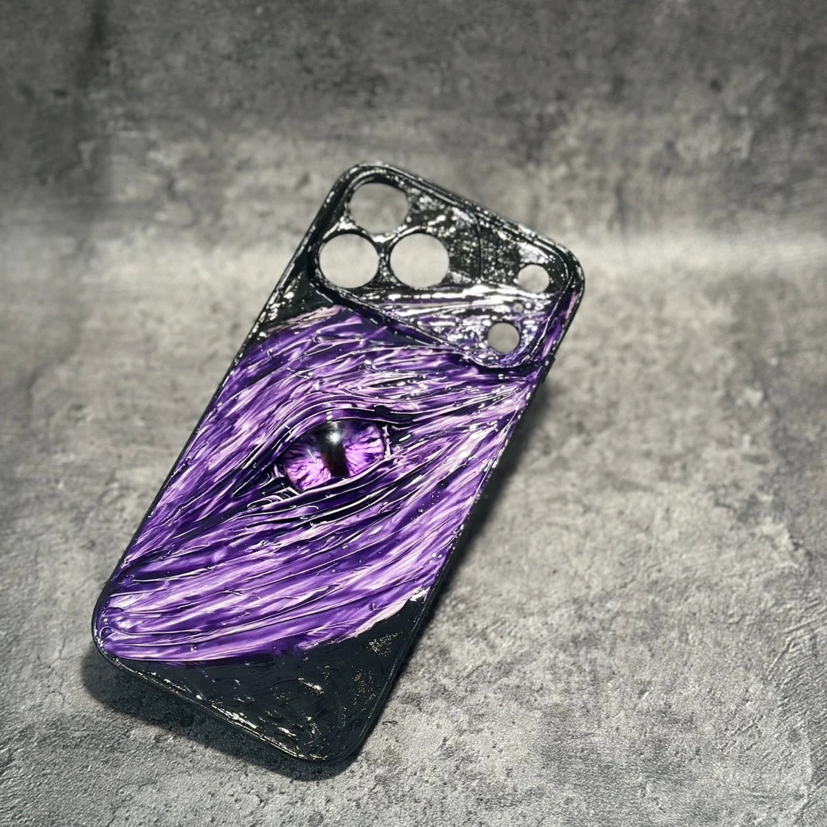 "Elemental Guardians" 3D Dragon Eye Phone Case | Hand-Painted Swirl Texture (Ice,... - Crux Jewelry product image 6