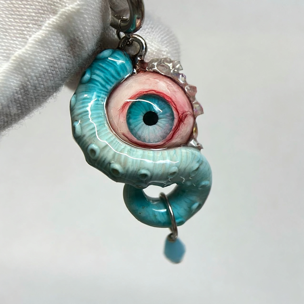 Crimson Abyss Cthulhu Eye – Bloody Tentacle Earrings - Crux Jewelry product image 2