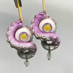 Mystic Star Cthulhu Eye – Purple Tentacle Earrings - Crux Jewelry product image 5