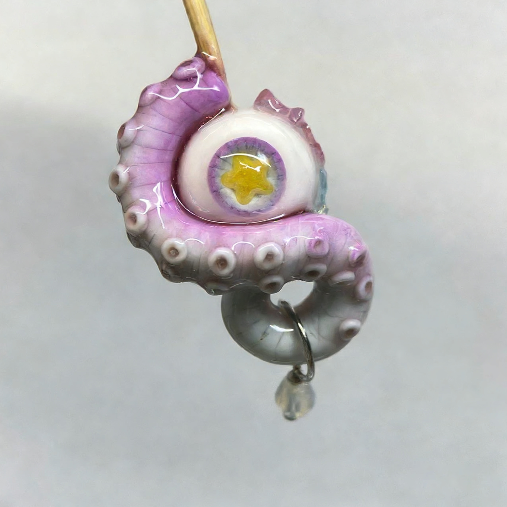 Mystic Star Cthulhu Eye – Purple Tentacle Earrings - Crux Jewelry product image 3