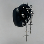 The "Dark Necromancer" Gothic Ear Stack Set - Skulls, Crosses & Tentacle Earrings Sets - ear and cartilage jewelry 4