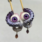 Cthulhu Eye – Pupil Detail Octopus Tentacle Earrings in Sky & Teal Blue - Crux Jewelry product image 4
