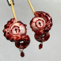 Blood Moon Cthulhu Eye – Crimson Tentacle Earrings with Cross Vertical Pupil gothic earrings - image 1