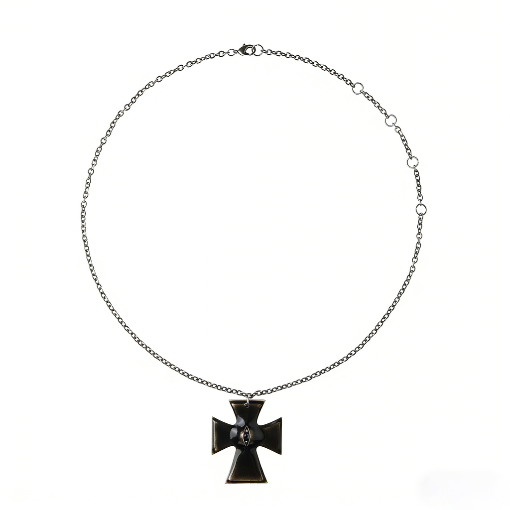 The "Crux" Pendant - Hyper-realistic Eye Cross Necklace | Gothic Occult Jewelry - Crux Jewelry product image 2
