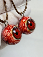 The All-Seeing Crimson Eye | Handcrafted Bloodshot Eyeball Pendant Necklace（1PCS） - Crux Jewelry product image 2