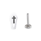 Hallowmas - Gothic Resin Cross Coffin Stainless Steel Ear Studs - White