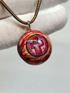 Sacred Chaos Pink Cross Eyeball Necklace | Creepy Cute Handmade Gothic Accessory(1PCS) - Crux Jewelry product image 3