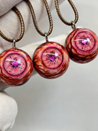 Crimson Pact Glitter Eye Necklace | Handcrafted Dark Fantasy Gothic Accessory（1PCS） - Crux Jewelry product image 1