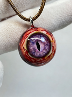 Void Gaze Purple Eyeball Pendant | Handcrafted Gothic Occult Jewelry（1PCS） - Crux Jewelry product image 1