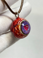 Amethyst Love Heart Eyeball Pendant | Creepy Cute Gothic Handmade Jewelry（1PCS） - Crux Jewelry product image 2