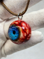 Abyssal Sapphire Eyeball Pendant | Handcrafted Gothic Ocean Jewelry（1PCS） - Crux Jewelry product image 2