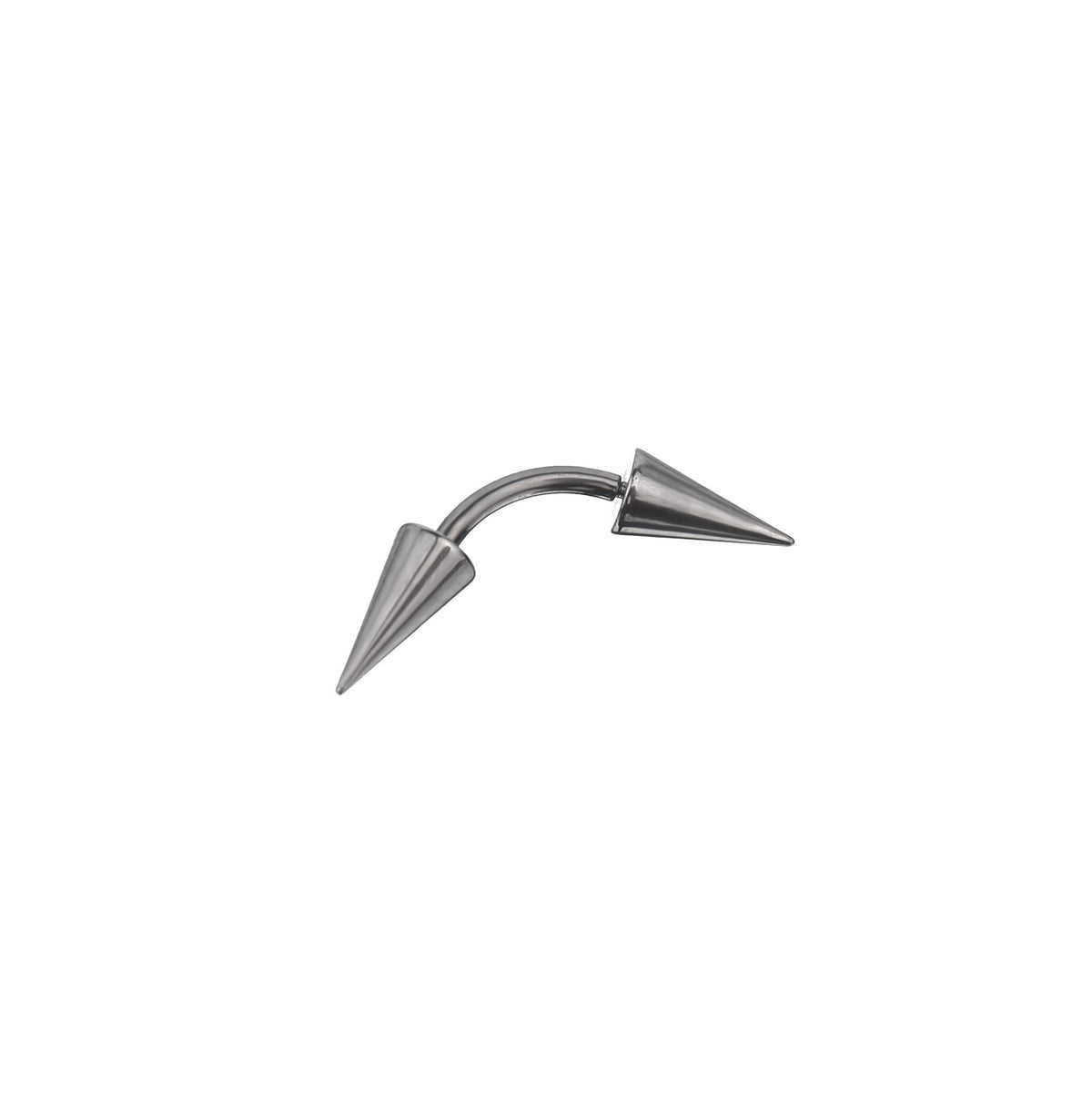 ASTM F-136 Titanium Gradient Oversized Spike Piercing | Edgy Punk Eyebrow Ring & Cartilage Stud - Sliver