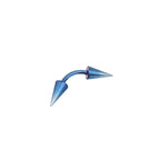 ASTM F-136 Titanium Gradient Oversized Spike Piercing | Edgy Punk Eyebrow Ring & Cartilage Stud - Blue-White Gradient